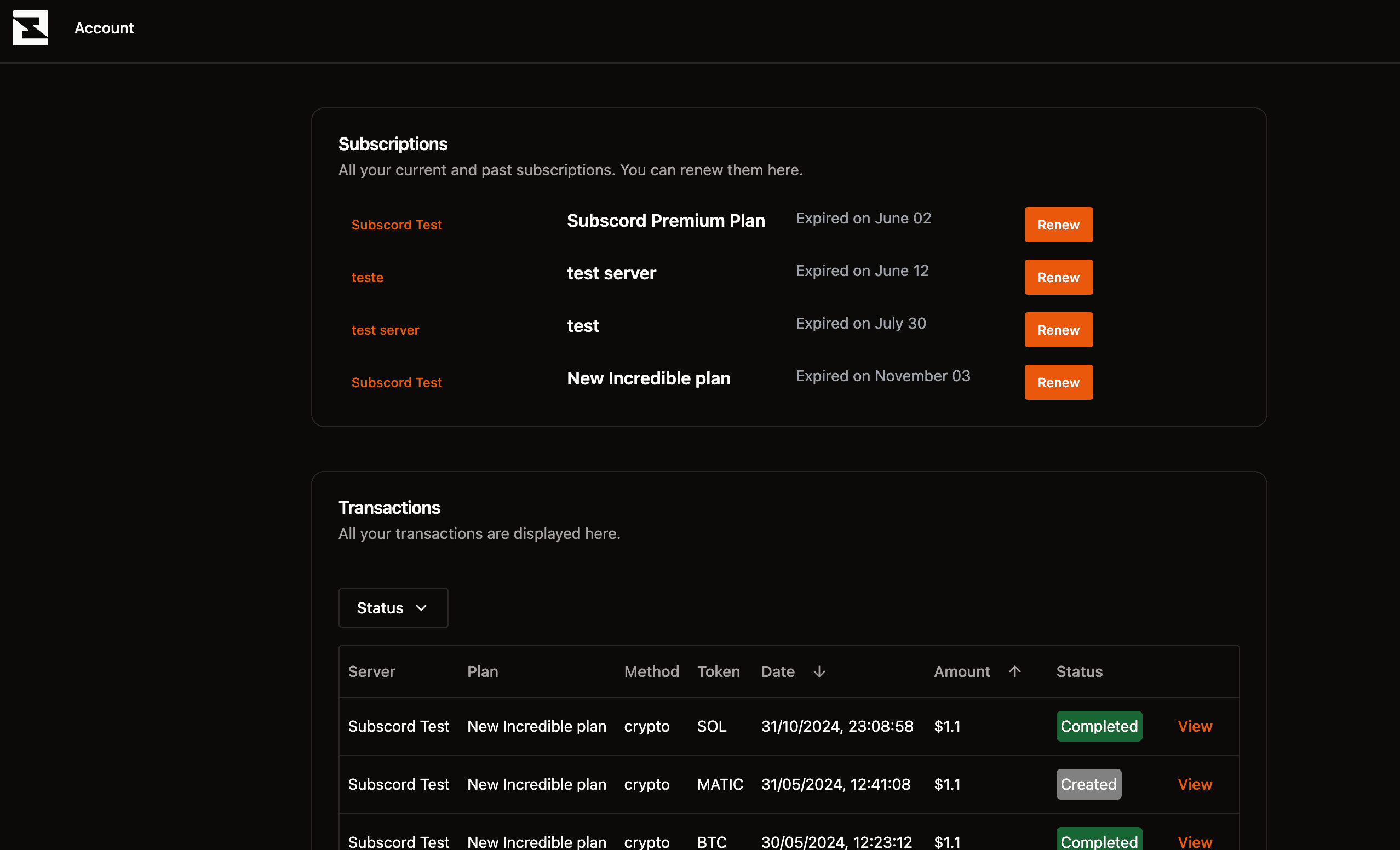 Subscord Store Test